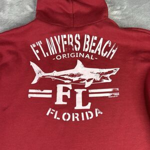 Ft Myers Beach Florida Jacket Adult‎ XXL American Apparel Full Zip Sweat Maroon